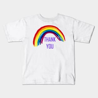 Rainbow , Thank You Rainbow Support NHS and Keyworkers Gifts for Nurses and Doctors Kids T-Shirt